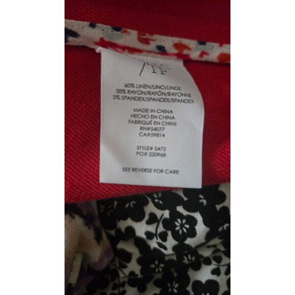 CAbi Perfect Red Valentine Linen Blend Button Jacket size XS - Picture 7 of 9